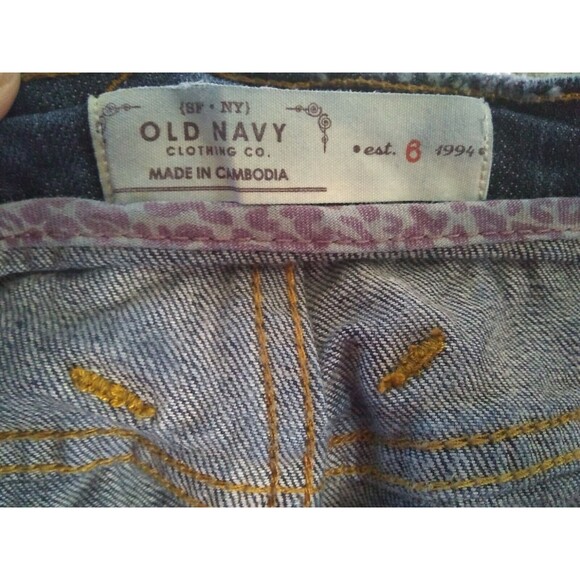 Old Navy Distressed Denim Mini Skirt Womens Size 8 Y2K Medium Wash - Picture 3 of 7